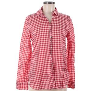 Red white checkered button shirt